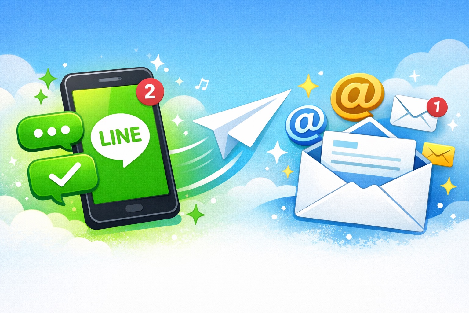 メールやLINEで目的にあわせたURLを出し分ける例